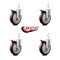 Service Caster 5 Inch Maroon Poly Wheel Swivel 7/8 Inch Square Stem Caster Set Total Lock Brake SCC-SQTTL20S514-PPUB-MRN-78-4 - alternate 3